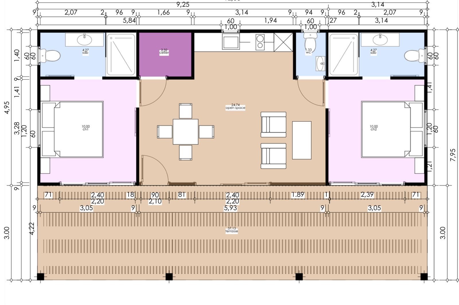 Plan du Spacieux 60 m²