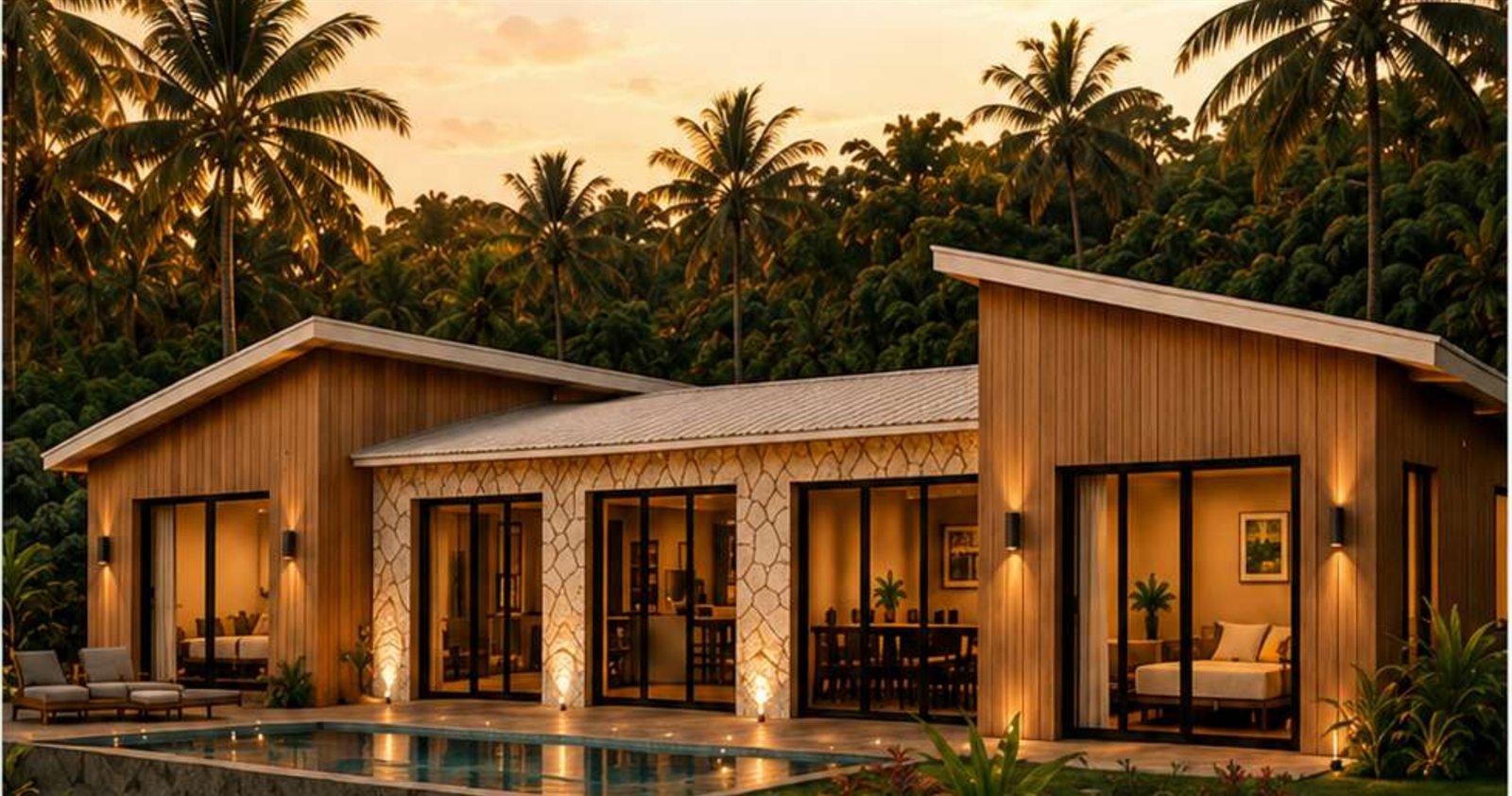 Villa Éden — 148 m², vue extérieure avec piscine